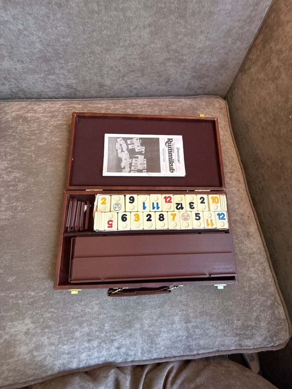 Vintage Pressman Rummikub The Original Tile Game in Deluxe Wood Suitcase